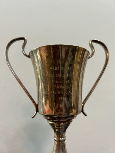 Home Decor - Antique English Trophy - Peter Dominic Men's Tennis Doubles Challenge Cup - SOLD -1963