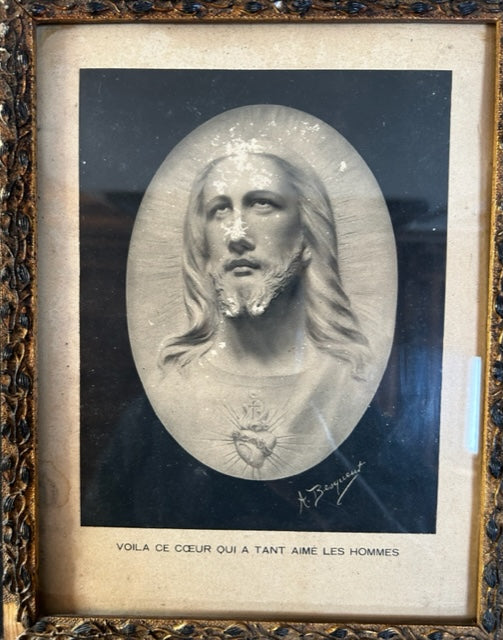 Antique French Jesus Religious wall art - SOLD -