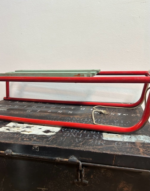 Cool English Vintage Snow Sledge in Red + Green