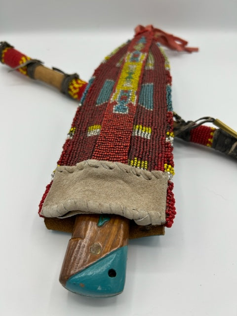 Vintage Native American Beaded Knife + Scabbard with updated Knife - SOLD -